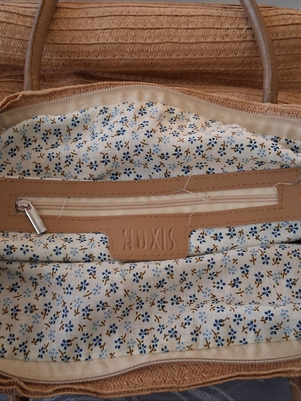 Hoxis Beige Summer Beach Woven Handbag - Picture 6 of 9